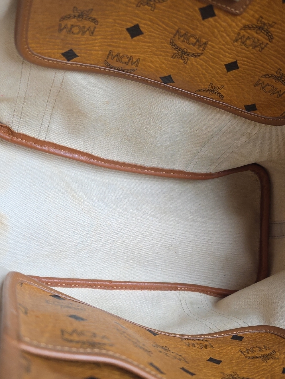 MCM Cognac Visetos Tote Bag - Picture 9 of 16
